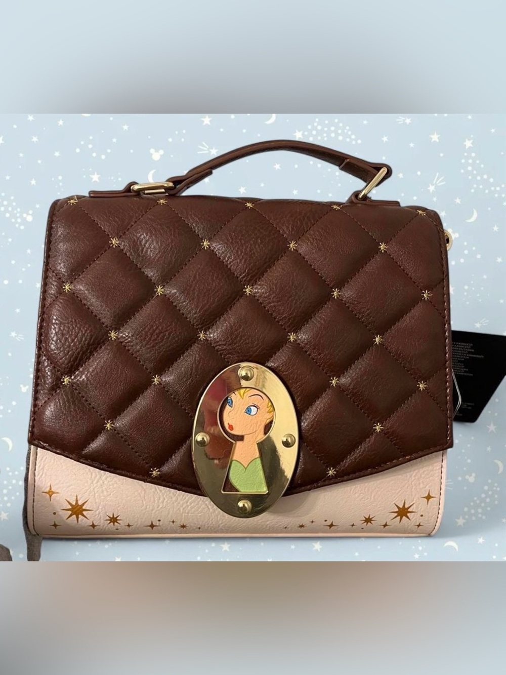 Rare HTF Disney Tinkerbell Lock Crossbody Bag by Loungefly NWT